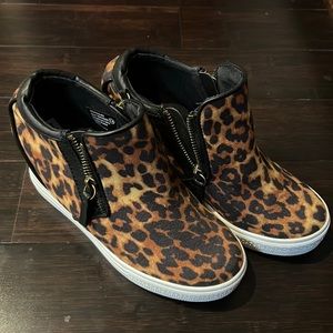 Not Rated leopard wedge sneaker